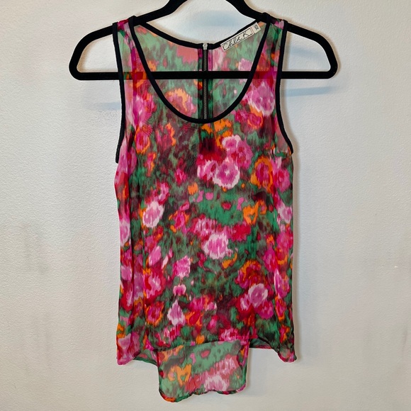 Chloe K Sheer Floral Flowy Sleeveless Top - Size XS - Picture 1 of 5